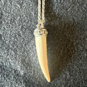 SLANE silver ivory horn necklace